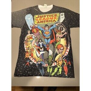 VTG OG Justice League America Sz XL T-shirt All Over Print One Side
